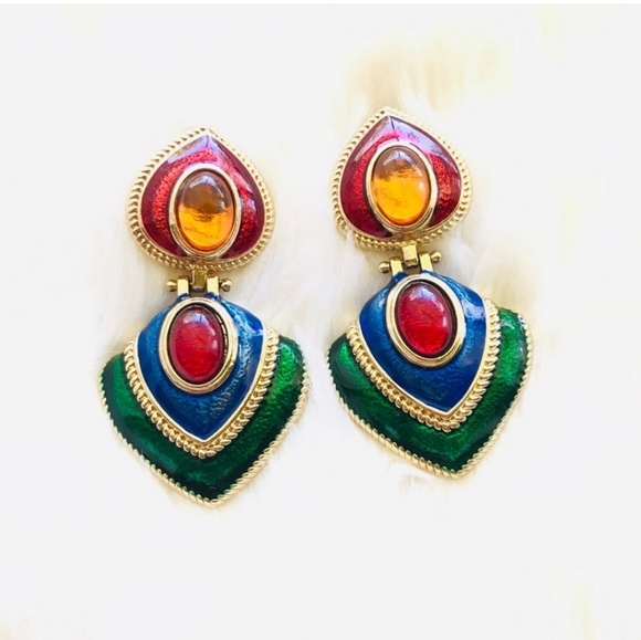 Zara multicolored clip on earrings - Picture 3 of 6